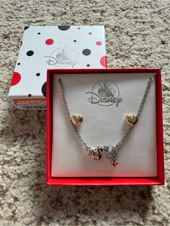 Disney Jewelry - Disney Silver and Gold Mickey Heart Necklace
